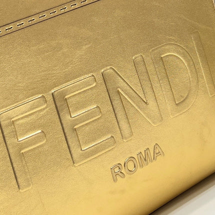 SHINE LARGE 35 TOTE IN GOLDEN CALFSKIN
