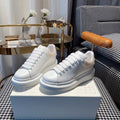OVERSIZED SNEAKERS IN WHITE CALFSKIN WITH RUBBER HEEL TAB