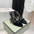 TOM FORD 26S GOLD BUCKLE HEELS 105 MM IN BLACK VELVET