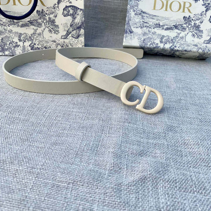 DIOR 26S BELT 20 MM IN CREAM WHITE CALFSKIN 673573