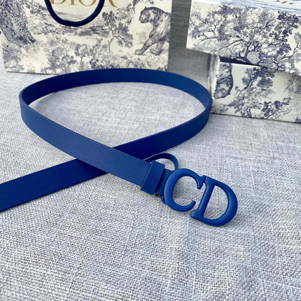 DIOR 26S BELT 20 MM IN NAVY BLUE CALFSKIN 673574