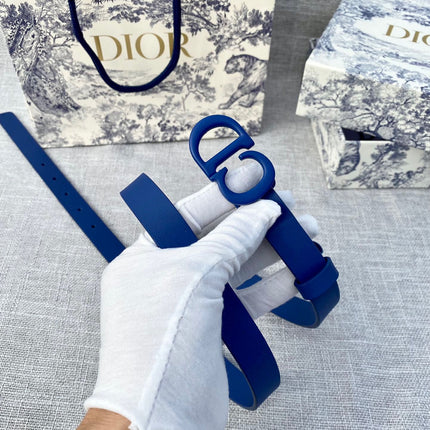 DIOR 26S BELT 20 MM IN NAVY BLUE CALFSKIN 673574