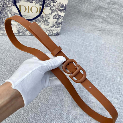 DIOR 26S BELT 20 MM IN BROWN CALFSKIN 673575