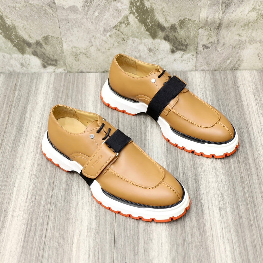 HM DERBY LACE-UP SHOES LIGHT BROWN CALFSKIN