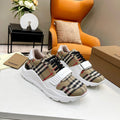 BURBERRY 26S STRIPED SNEAKERS IN BEIGE CANVAS