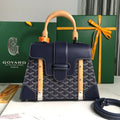 SAÏGON PM BAG 28 IN NAVY BLUE GOYARDINE CANVAS AND CALFSKIN
