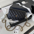 CHANEL 25S WALLET ON CHAIN 19 IN BLACK LAMBSKIN GOLD HARDWARE