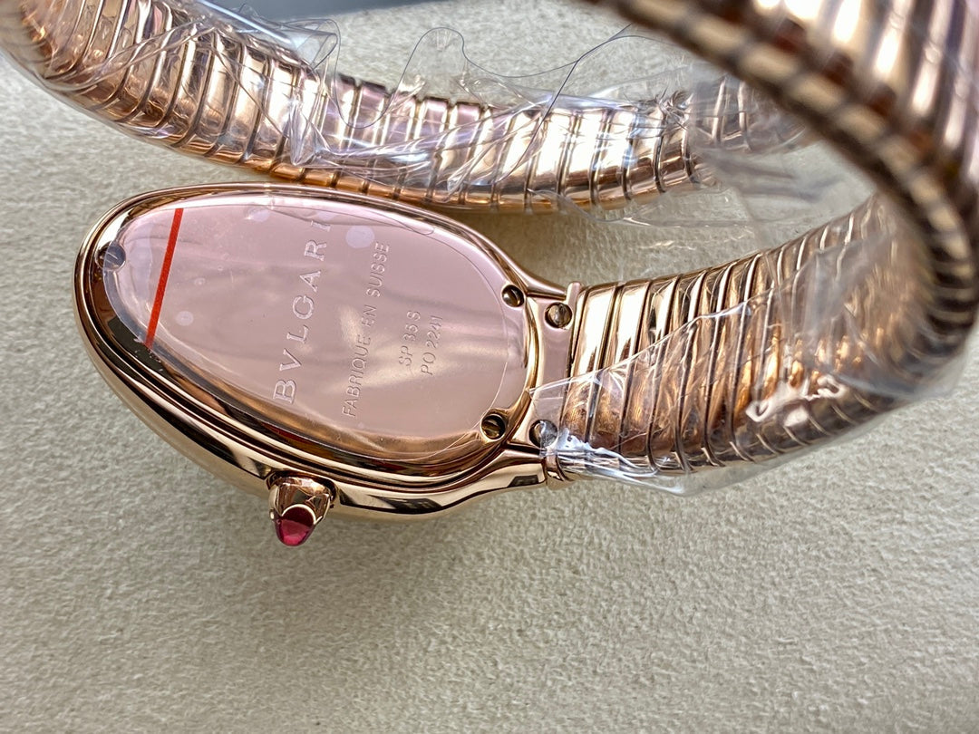 SERPENTI TUBOGAS QUARTZ ROSE GOLD ATTACHED DIAMOND BEZEL