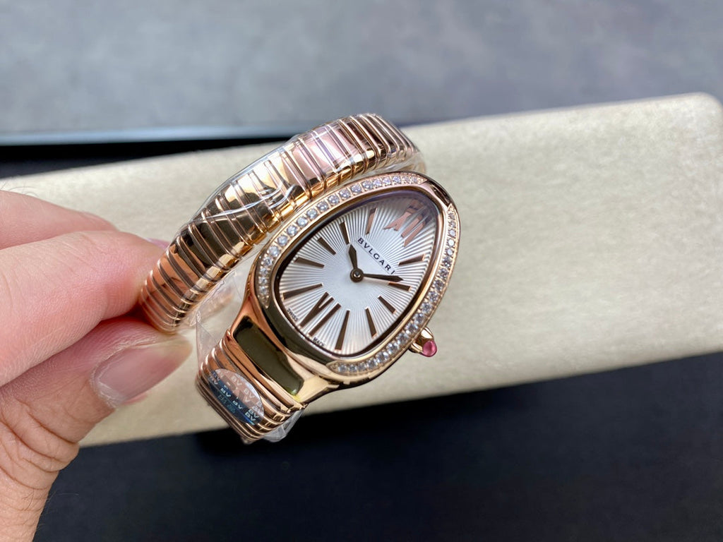SERPENTI TUBOGAS QUARTZ ROSE GOLD ATTACHED DIAMOND BEZEL