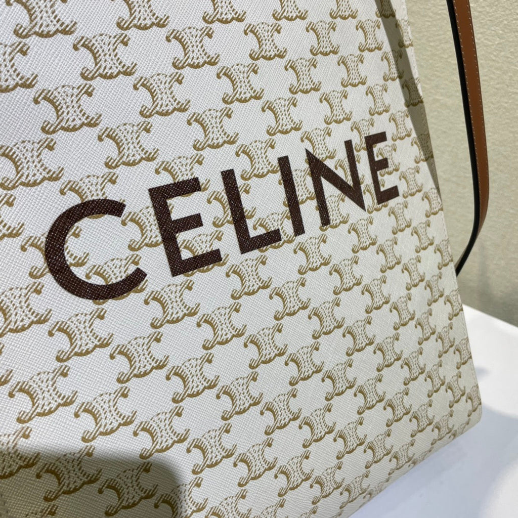 CELINE 26S VERTICAL CABAS BAG 32 IN CREAM WHITE CALFSKIN