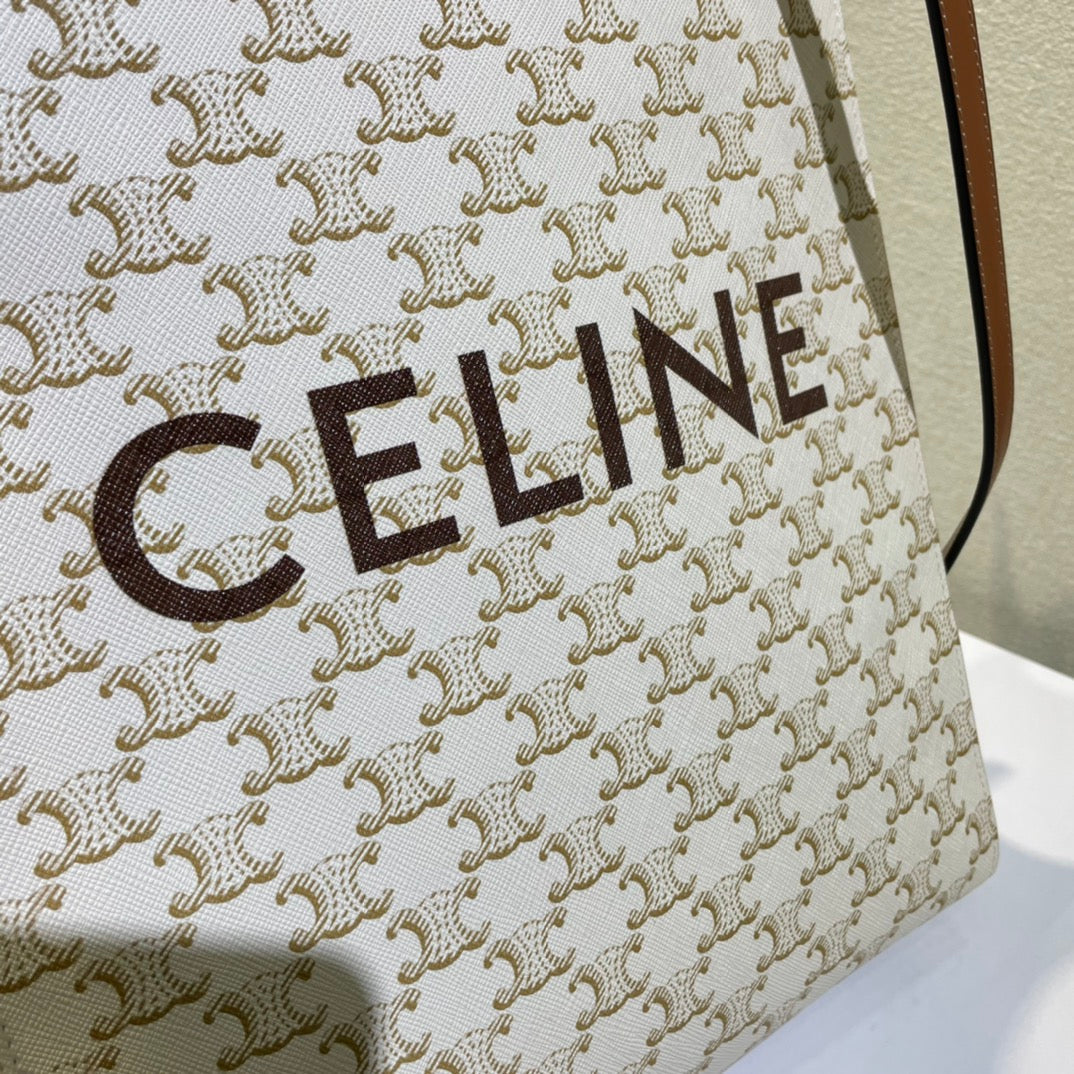 CELINE 26S VERTICAL CABAS BAG 32 IN CREAM WHITE CALFSKIN