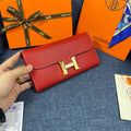 HM CLUTCH CONSTANCE 22 RED CALFSKIN GOLD HARDWARE