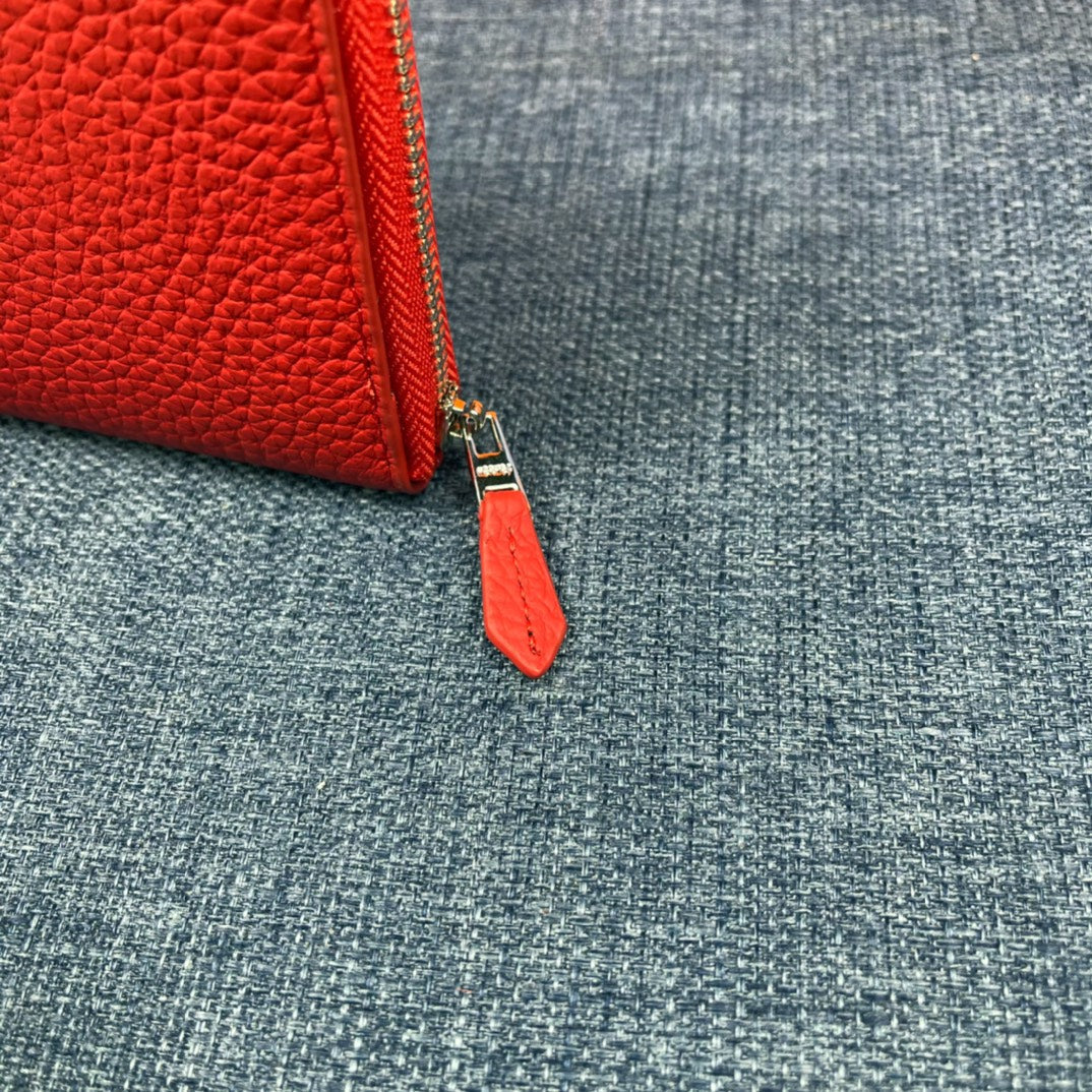 HM SILK'IN CLASSIC WALLET 19 RED GRAINED CALFSKIN