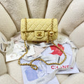 CHANEL 26S FLAP BAG 20 IN YELLOW LAMBSKIN