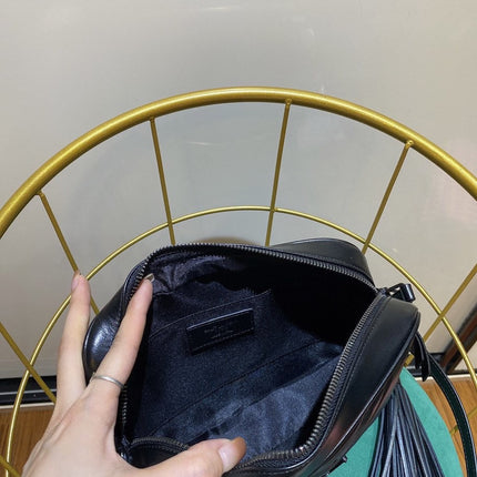 LOU 23 CAMERA BAG IN BLACK QUILTED LEATHER