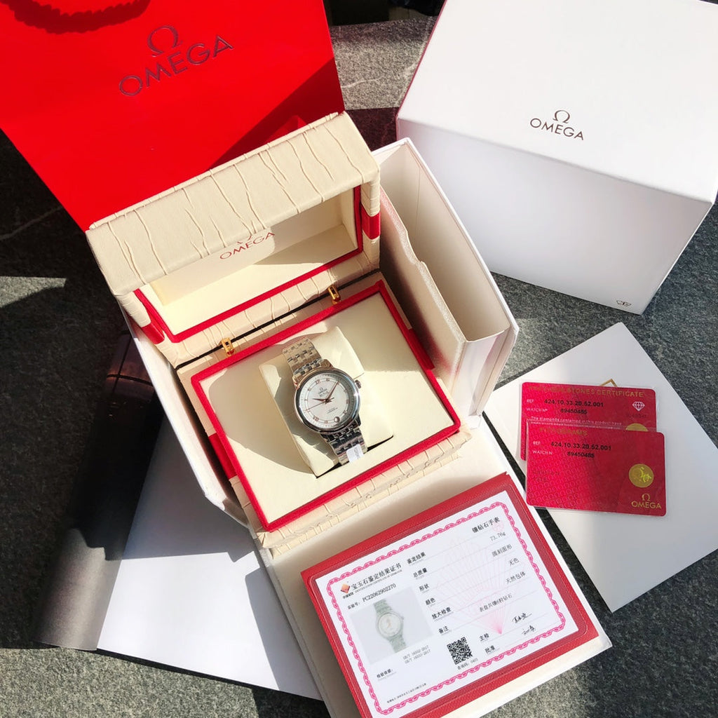 DE VILLE PRESTIGE WATCH SILVER CASE WITH WHITE DIAL