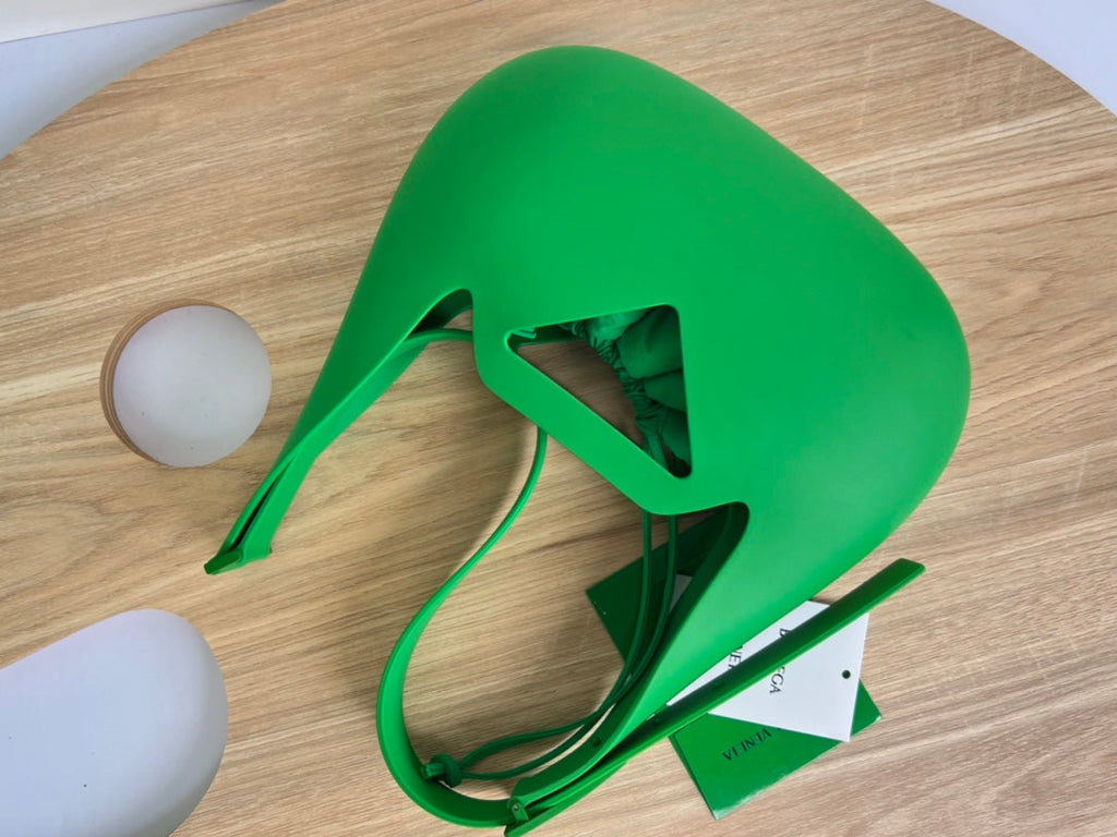 SHOULDER BAG 27 IN JADE GREEN RUBBER AND NYLON FABRIC