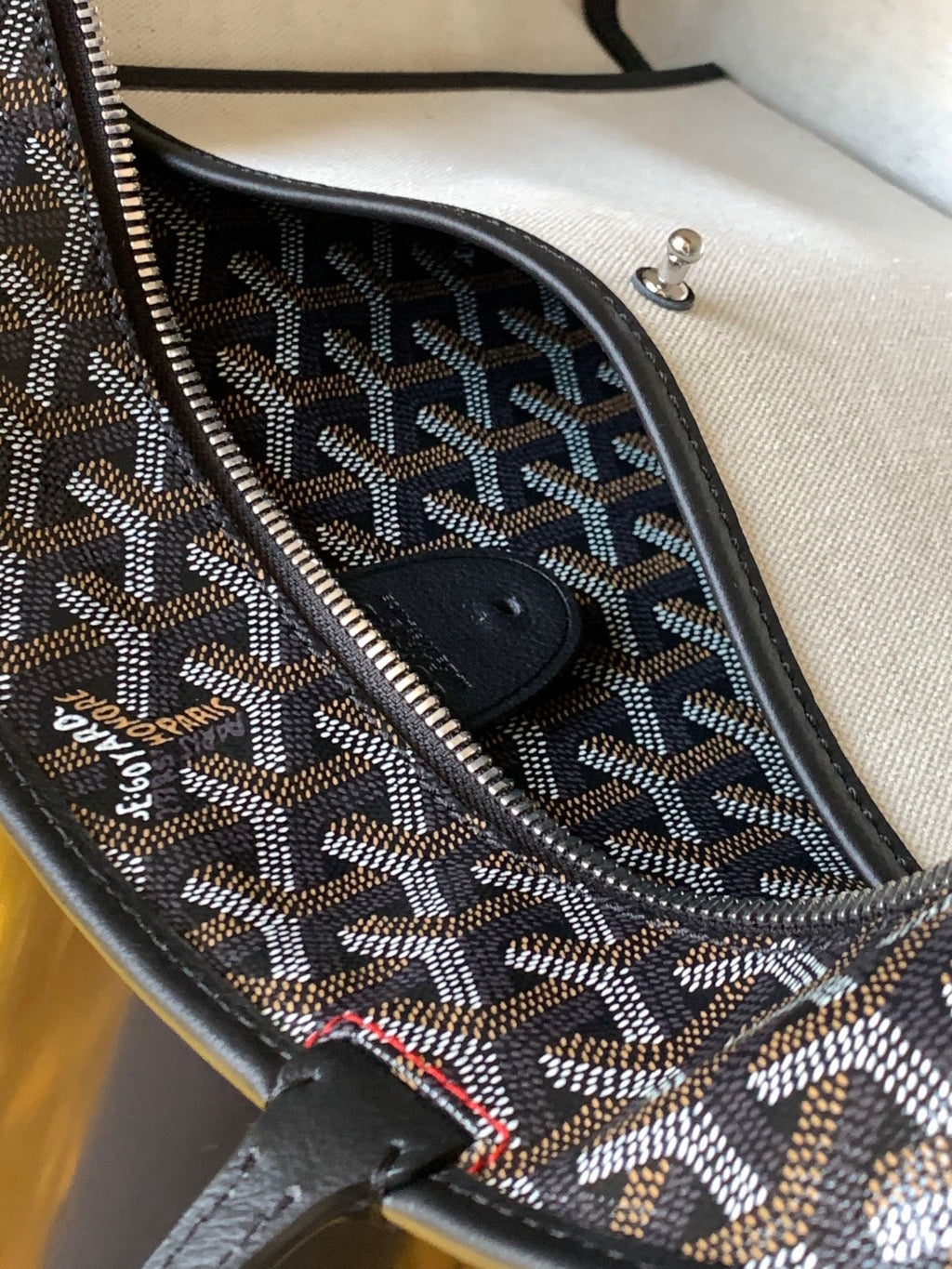 SAINT LOUIS 30 IN BLACK GOYARDINE CANVAS MIX CALFSKIN