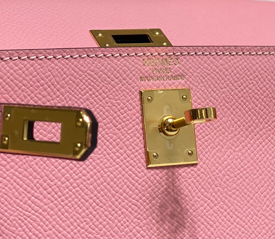 HM KELLY 20 BABY PINK EPSOM GOLD-TONE HARDWARE