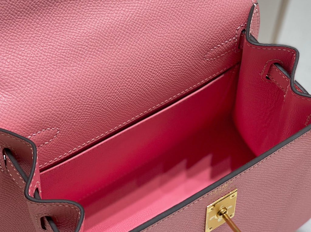 HM KELLY 20 BABY PINK EPSOM GOLD-TONE HARDWARE