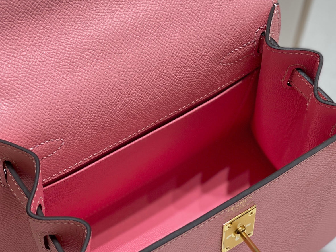 HM KELLY 20 BABY PINK EPSOM GOLD-TONE HARDWARE
