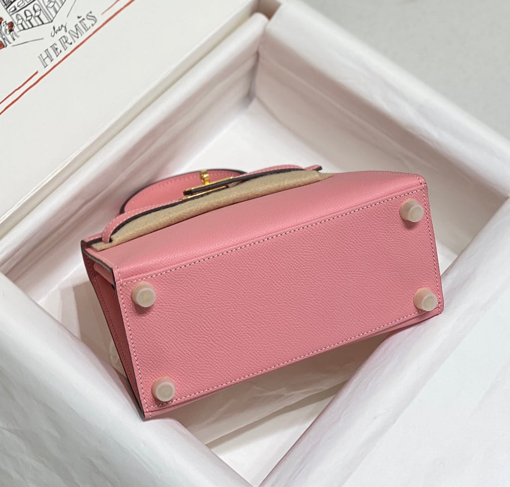 HM KELLY 20 BABY PINK EPSOM GOLD-TONE HARDWARE