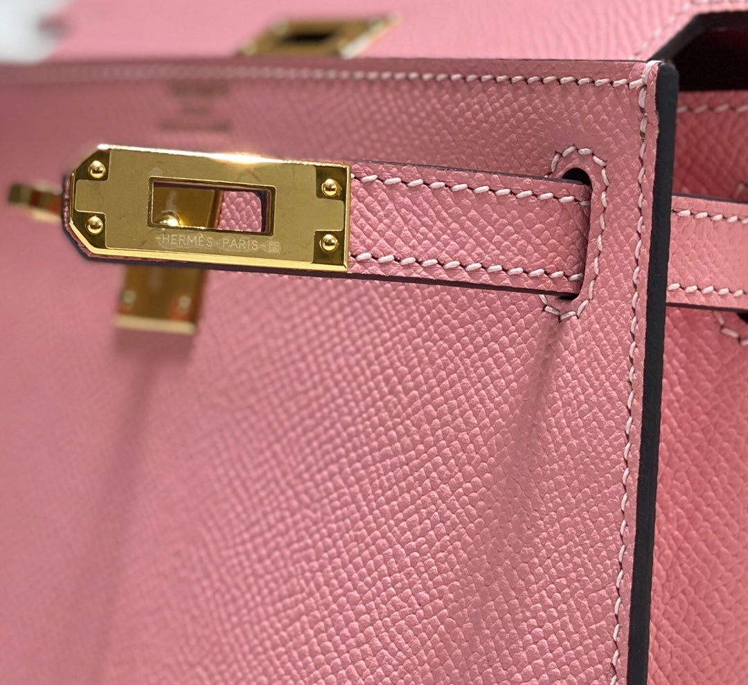 HM KELLY 20 BABY PINK EPSOM GOLD-TONE HARDWARE