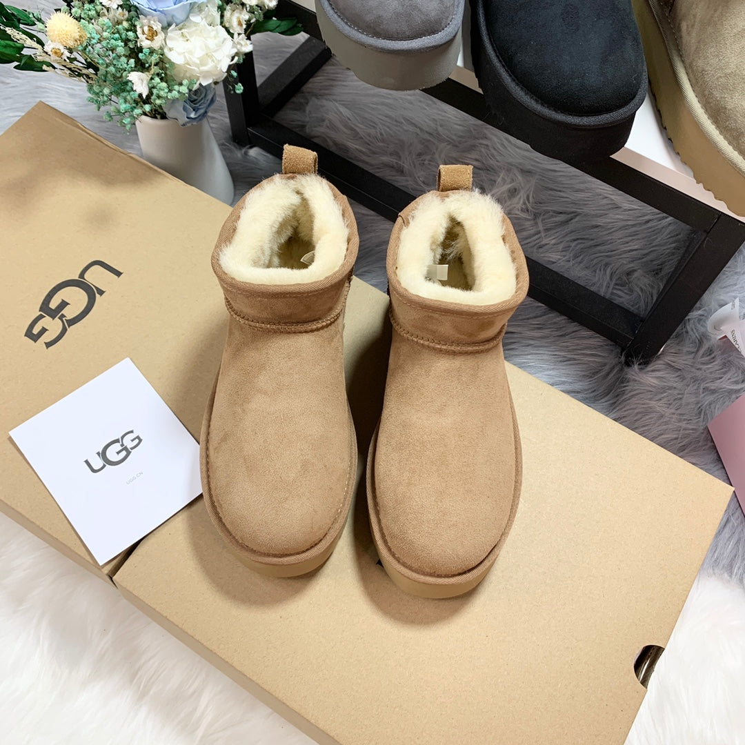 CLASSIC ULTRA MINI PLATFORM IN CIDER BROWN SUEDE