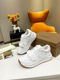 BURBERRY 26S PERFORATED SNEAKERS IN WHITE CALFSKIN