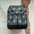 TIGER PRINT MEDIUM BACKPACK 43 IN BLACK CANVAS AND LEATHER TRIM