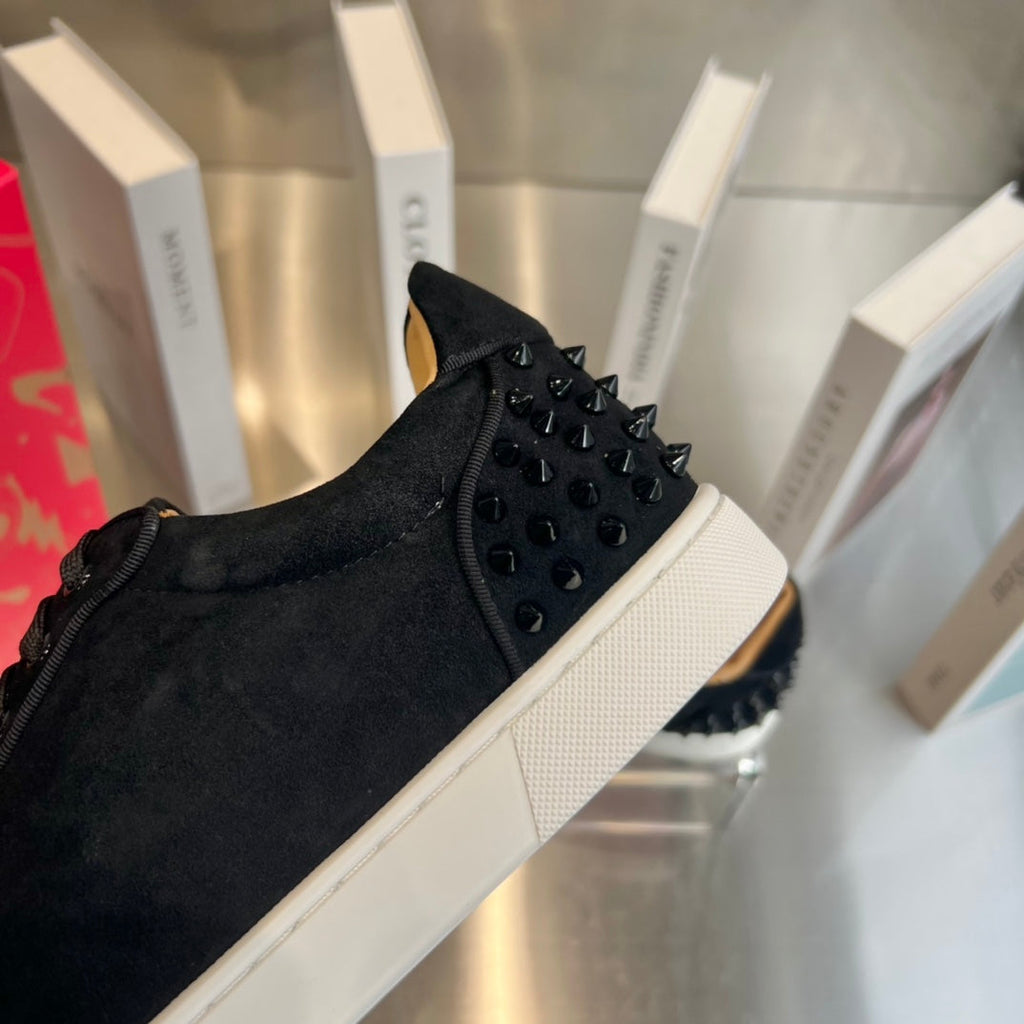 STRASS SNEAKERS IN BLACK CALFSKIN