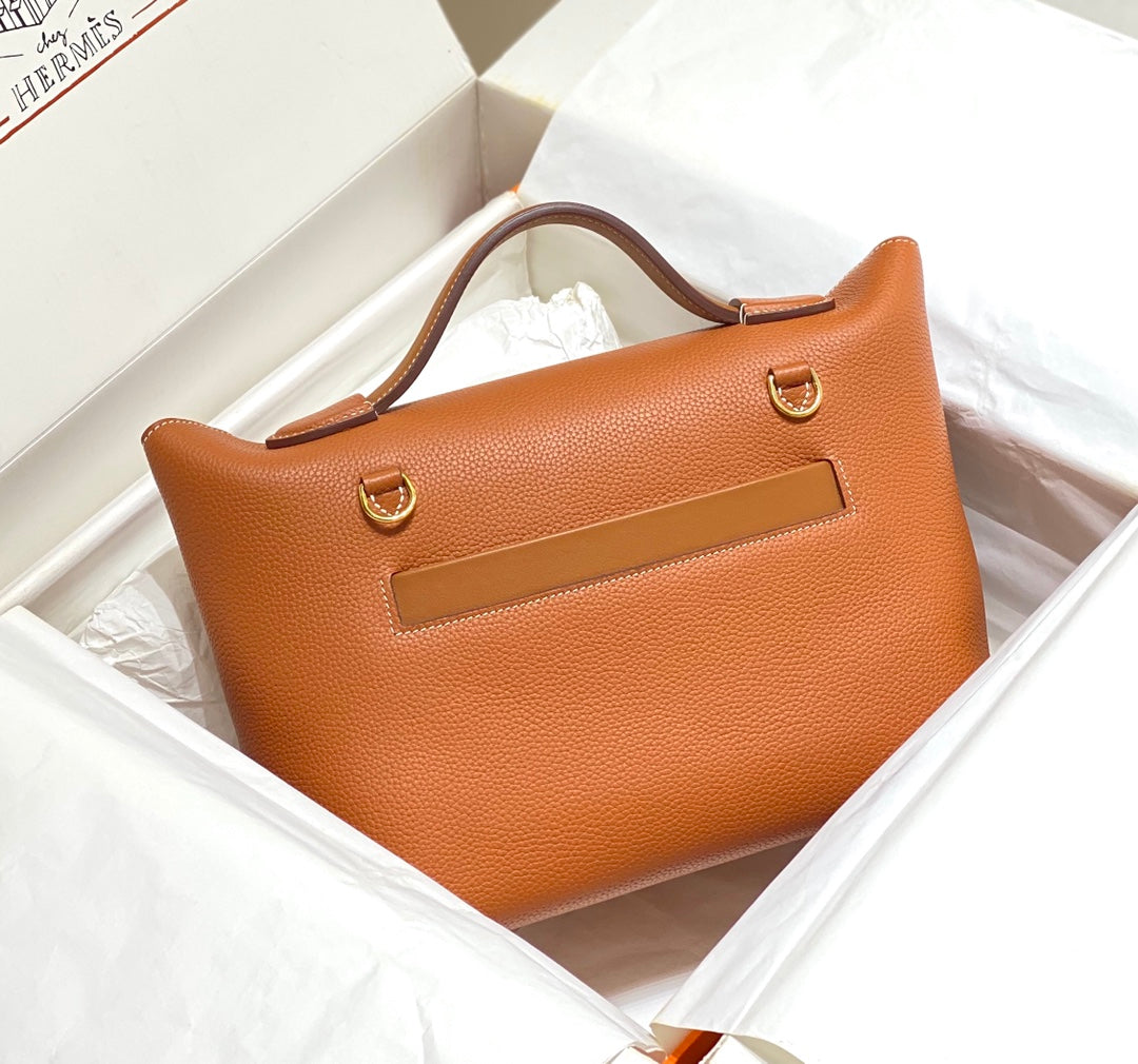 HM 26S 24/24 29CM IN ORANGE EVERCOLOR CALFSKIN GOLD KELLY BUCKLE