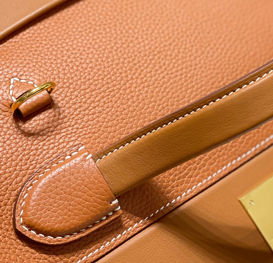 HM 26S 24/24 29CM IN ORANGE EVERCOLOR CALFSKIN GOLD KELLY BUCKLE