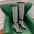 BALMAIN 26S HIGH-TOP BOOTS 105 MM IN BLACK AND WHITE FLYKNIT STYLE 3