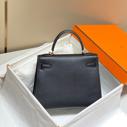 KELLY 28CM IN NOIR EPSOM CALFSKIN GOLD HARDWARE