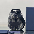 GALLOP SLING BAG 27 IN BEIGE MIX BLACK OBLIQUE JACQUARD AND CALFSKIN