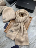 SET SCARF AND HAT IN SAND BROWN WOOL AND RABBIT FUR 388990