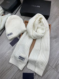 SET SCARF AND HAT IN WHITE WOOL AND RABBIT FUR 388991