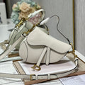 DIOR 26S SADDLE BAG 25 IN WHITE CALFSKIN