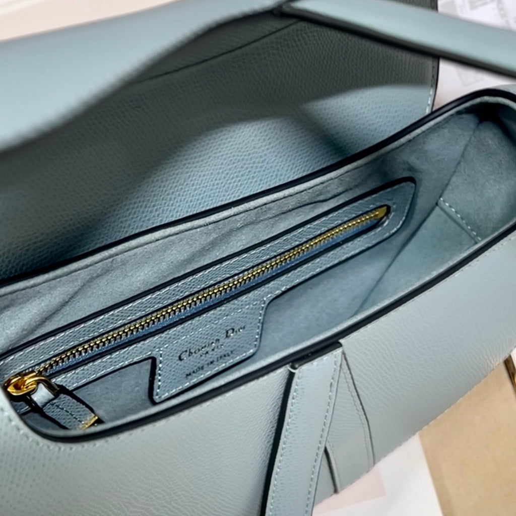 DIOR 26S SADDLE BAG 25 IN BLUE CALFSKIN