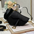 DIOR 26S SADDLE BAG 25 IN BLACK CALFSKIN GOLD-TONE HARDWARE