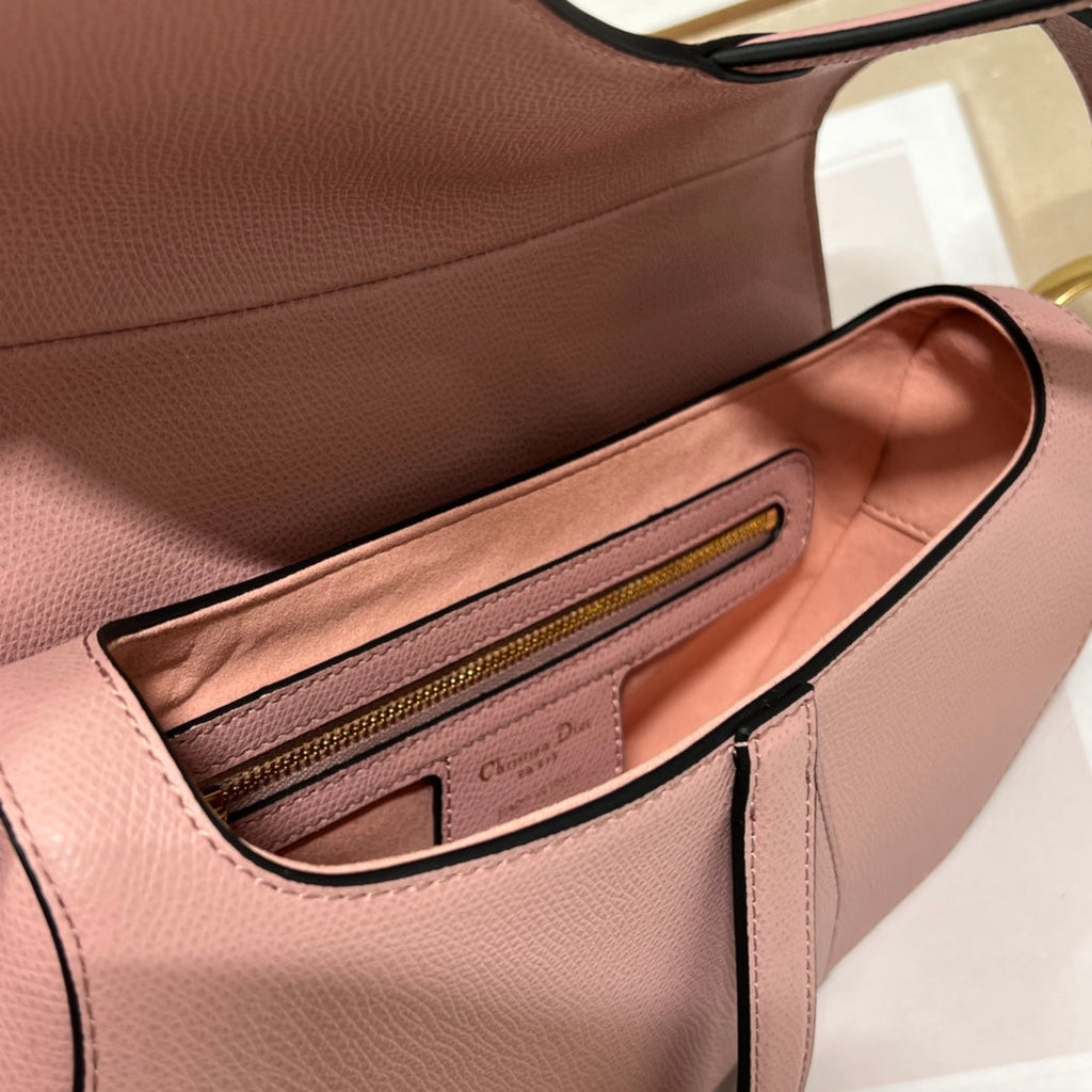 DIOR 26S SADDLE BAG 25 IN PINK CALFSKIN