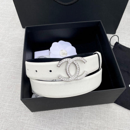 CHANEL 26S BELT 30 MM IN WHITE CALFSKIN 661509