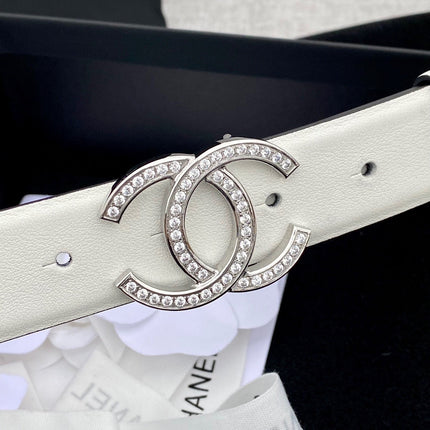 CHANEL 26S BELT 30 MM IN WHITE CALFSKIN 661509