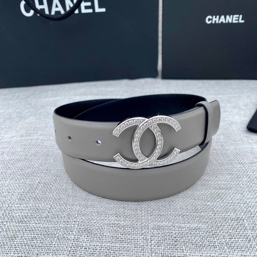 CC 26S BELT 30 MM IN GREY CALFSKIN SILVER HARDWARE 661511