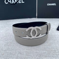 CC 26S BELT 30 MM IN GREY CALFSKIN SILVER HARDWARE 661511