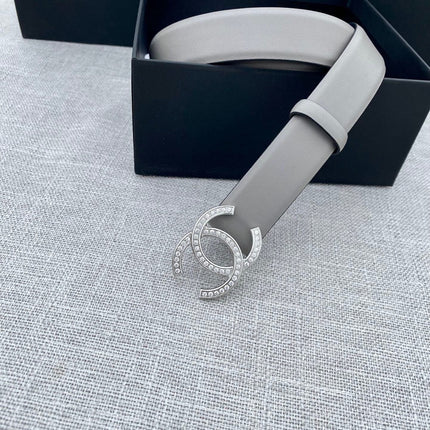 CHANEL 26S BELT 30 MM IN GREY CALFSKIN 661511