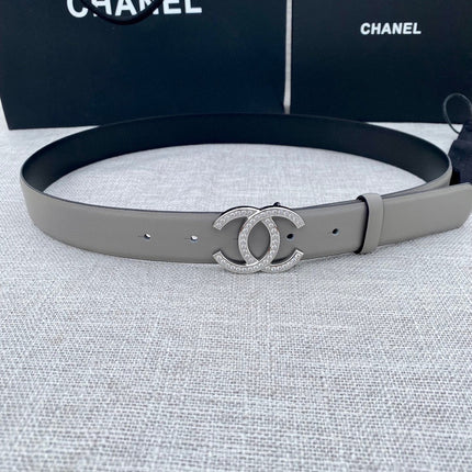 CHANEL 26S BELT 30 MM IN GREY CALFSKIN 661511