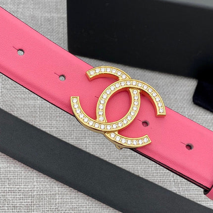 CHANEL 26S BELT 30 MM IN PINK CALFSKIN WITH GOLD HARDWARE 661514