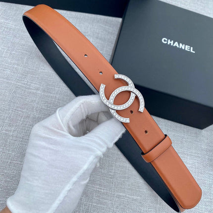 CHANEL 26S BELT 30 MM IN CARAMEL BROWN CALFSKIN 661515